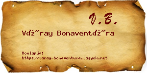 Váray Bonaventúra névjegykártya